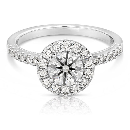 2 1/2 Ct Total Weight Round Lab Grown Halo Engagement Ring