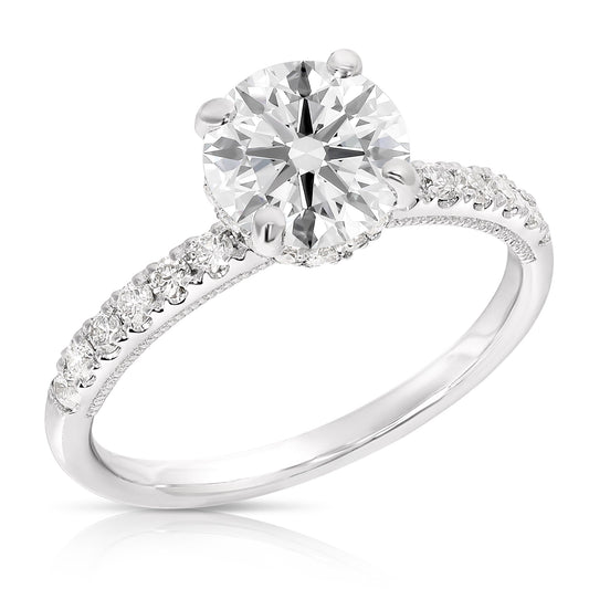 2 Ct Total Weight Lab Grown Hidden Halo Engagement Ring