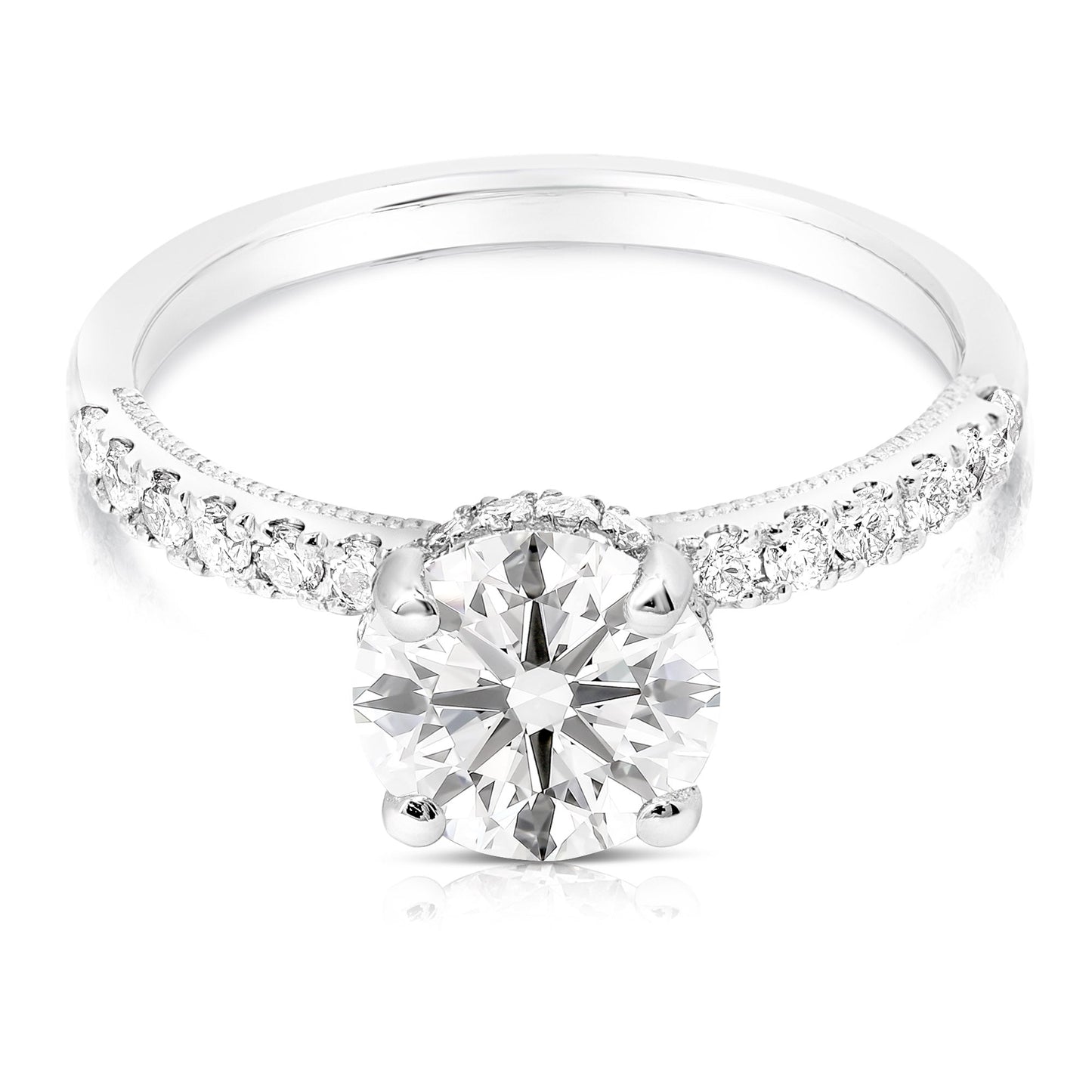 2 Ct Total Weight Lab Grown Hidden Halo Engagement Ring
