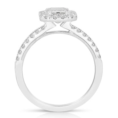 1 Ct Emerald Cut Complete Engagement Ring