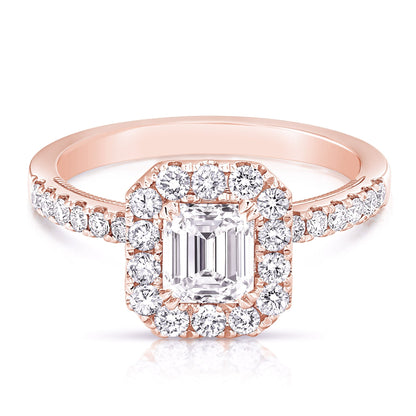 3/4 Ct Emerald Cut Complete Engagement Ring