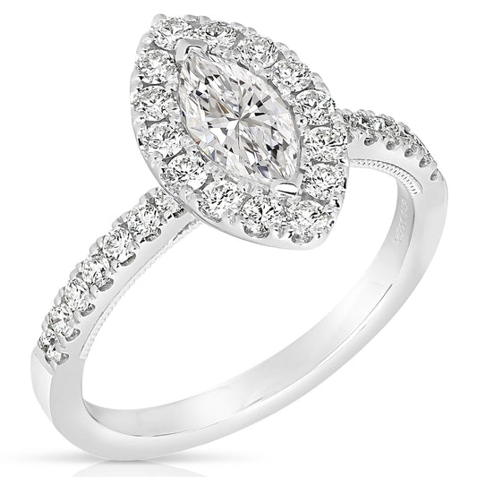 1/2 Ct Marquise Complete Engagement Ring