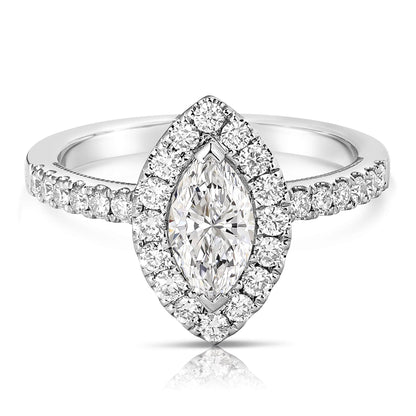 3/4 Ct Marquise Complete Engagement Ring