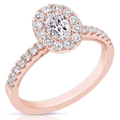 1/2 Ct Oval Complete Engagement Ring