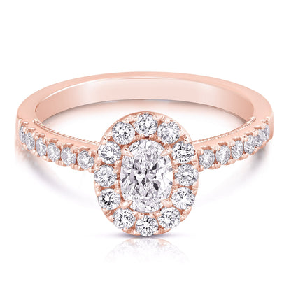 1/2 Ct Oval Complete Engagement Ring