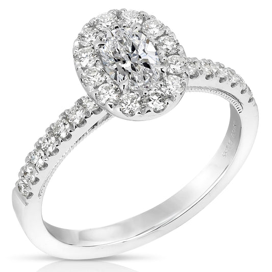 1/2 Ct Oval Complete Engagement Ring