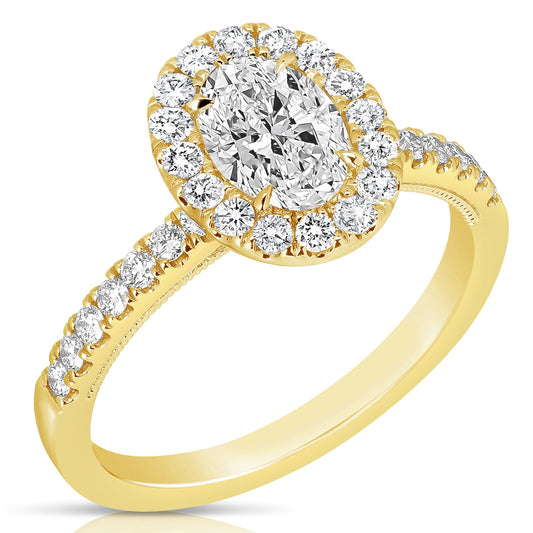 3/4 Ct Oval Complete Engagement Ring