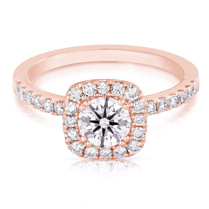 3/4 Ct Rb Complete Cushion Halo Engagement Ring