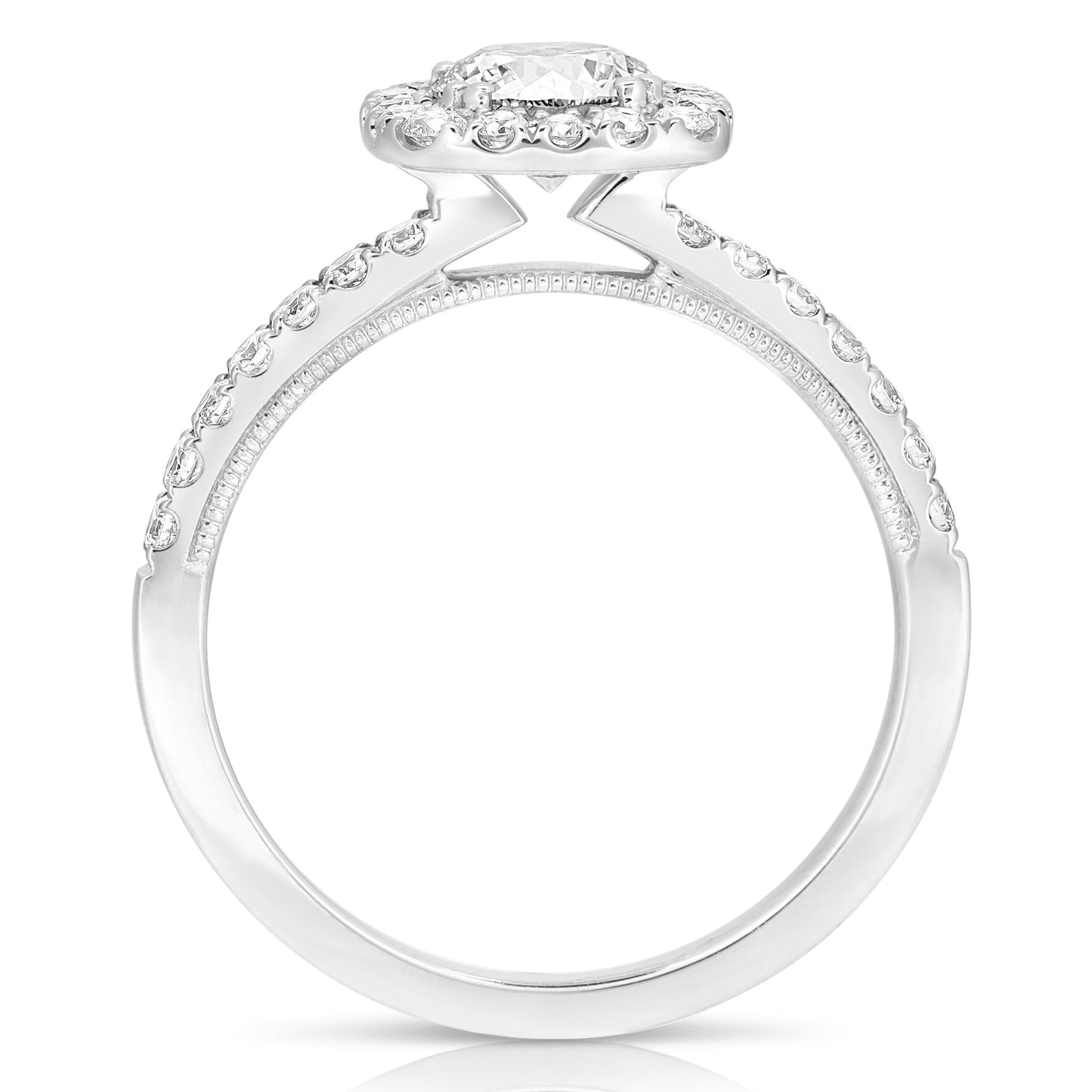 3/4 Ct Rb Complete Cushion Halo Engagement Ring