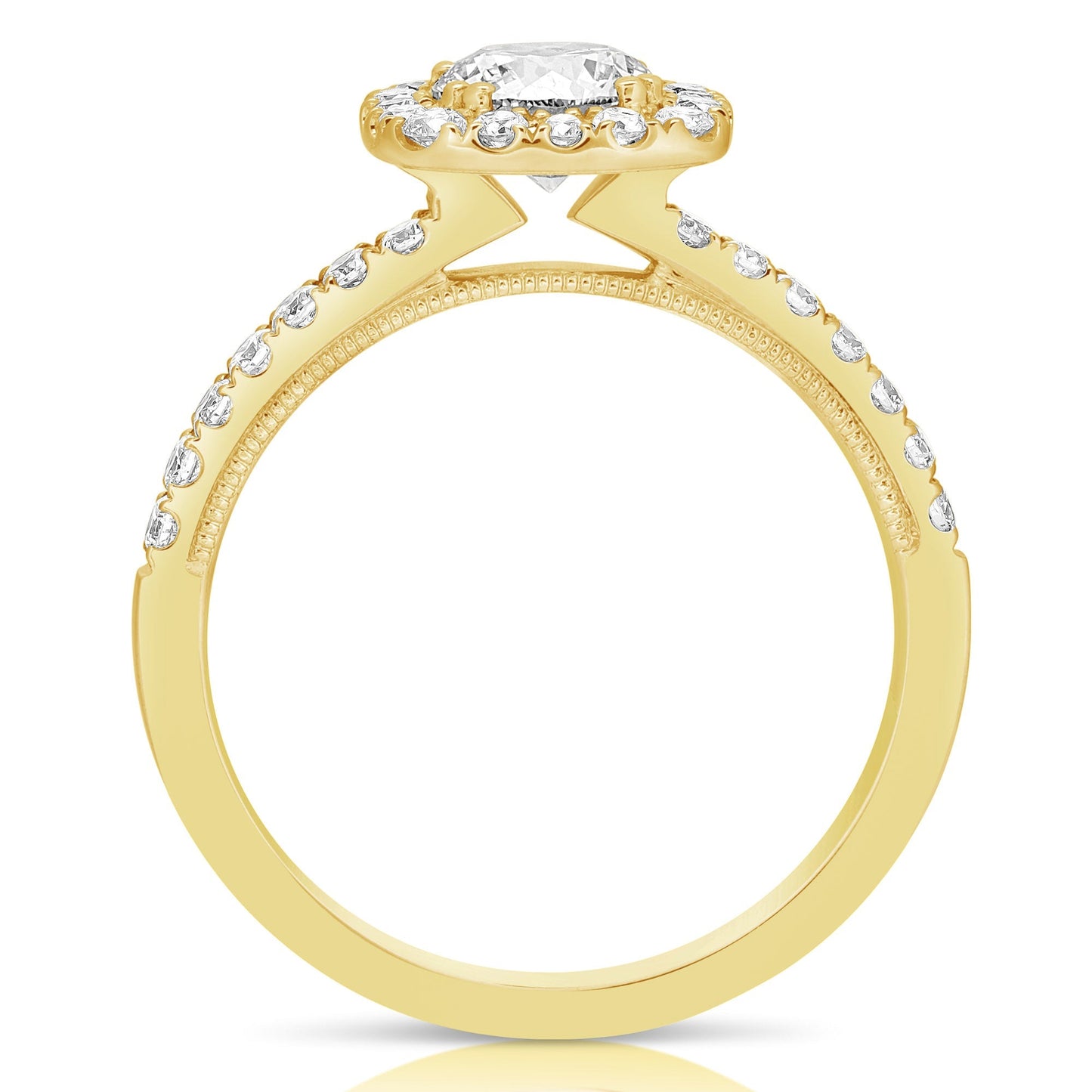 3/4 Ct Rb Complete Cushion Halo Engagement Ring